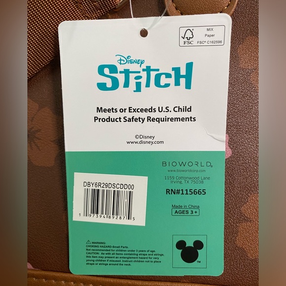 Disney “Stitch” Bioworld 20” Rolling Duffle Bag Luggage - Brown Floral - Picture 12 of 12